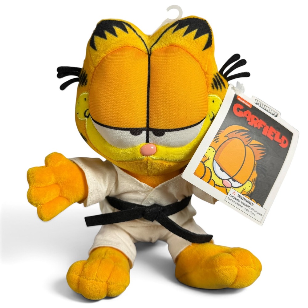 Kidrobot Garfield Karate Black Belt 8 Inch Plush NWT Orange Cat Martial Arts Gi